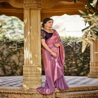 LT Fabrics Utopia Wholesale Malai Silk With Fancy Contrast Blouse Festive Sarees