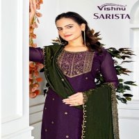 sarista by vishnu hit design crunchey silk elegant style unstitch suit