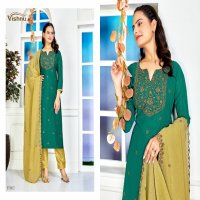 sarista by vishnu hit design crunchey silk elegant style unstitch suit
