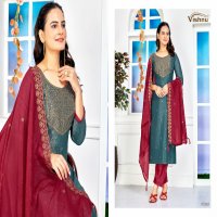 sarista by vishnu hit design crunchey silk elegant style unstitch suit