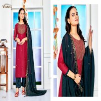 sarista by vishnu hit design crunchey silk elegant style unstitch suit