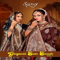 Saroj Gangavati Satin Saroski Vol-1 Wholesale Pure Satin Silk With Heavy Saroski Work Sarees