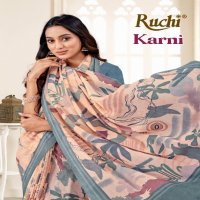 Ruchi Karni Wholesale Pure Georgette Saree with Self Zari Border Sarees
