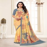 Ruchi Karni Wholesale Pure Georgette Saree with Self Zari Border Sarees