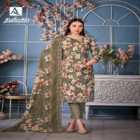Alok Ashmira Wholesale Pure Cambric With Fancy Work Dress Material