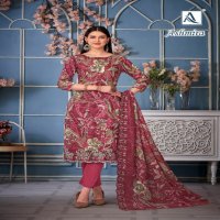Alok Ashmira Wholesale Pure Cambric With Fancy Work Dress Material