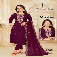 The Final Touch Muskan Wholesale Roman With Embroidery Work Readymade Suits