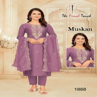 The Final Touch Muskan Wholesale Roman With Embroidery Work Readymade Suits