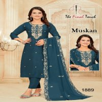 The Final Touch Muskan Wholesale Roman With Embroidery Work Readymade Suits