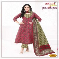 aarvi fashion pushpa vol 1 cotton fully stitch casual anarkali 3pcs dress