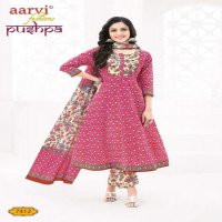 aarvi fashion pushpa vol 1 cotton fully stitch casual anarkali 3pcs dress