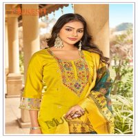 Banwery ishani viscose roman silk readymade classic 3pcs dress online