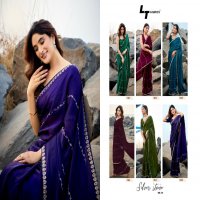 LT Fabrics Silver Stone Vol-8 Wholesale Nylon X Catonic Satin Pattern Party Wear Sarees