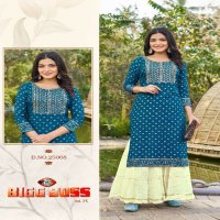 Blue Hills Bigg Boss Vol-25 Wholesale 14 Kg Reyon Embroidery Work Side Cut Long Kurtis