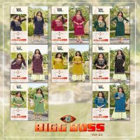 Blue Hills Bigg Boss Vol-25 Wholesale 14 Kg Reyon Embroidery Work Side Cut Long Kurtis