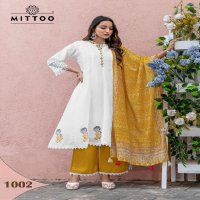 Mittoo Baarati Wholesale Vichitra Fabrics Kurti With Pant And Dupatta