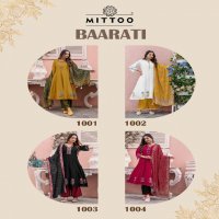 Mittoo Baarati Wholesale Vichitra Fabrics Kurti With Pant And Dupatta