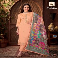 Alok Mishika Wholesale Pure Zam Fancy Embroidery Dress Material