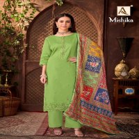 Alok Mishika Wholesale Pure Zam Fancy Embroidery Dress Material