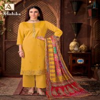 Alok Mishika Wholesale Pure Zam Fancy Embroidery Dress Material