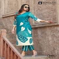 rangoli by kadlee rayon readymade classic kurti with pant exports