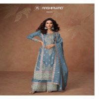 Aashirwad Tashi Wholesale Organza Simer Silk Free Size Stitched Suits