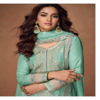 Aashirwad Tashi Wholesale Organza Simer Silk Free Size Stitched Suits