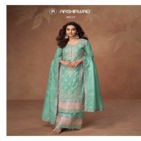 Aashirwad Tashi Wholesale Organza Simer Silk Free Size Stitched Suits