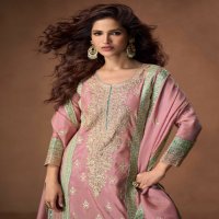 Aashirwad Tashi Wholesale Organza Simer Silk Free Size Stitched Suits