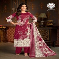 Harshit Ameena Wholesale Pure Zam Cotton With Hand Work Dress Material