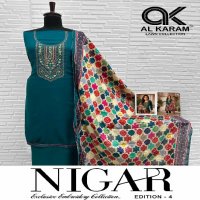 Al Karam Nigar Vol-4 Wholesale Embroidery Cotton Dress Material