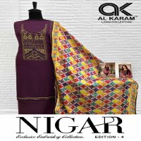 Al Karam Nigar Vol-4 Wholesale Embroidery Cotton Dress Material