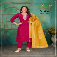 Hariyaali 5 Star Wholesale PV Silk With Coding Work 3 Piece Suits Combo