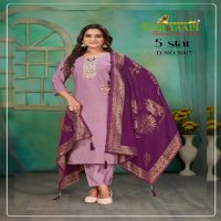 Hariyaali 5 Star Wholesale PV Silk With Coding Work 3 Piece Suits Combo