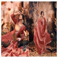 Fourdots Maharani Wholesale Viscose Muslin Jacquard With Heavy Work Dress Material