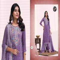 Fourdots Santoor Wholesale Viscose Organza With Heavy Work Dress Material