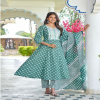 Premnath Pitambri Wholesale Pure Cotton Anarkali 3 Piece With Cotton Dupatta Suits