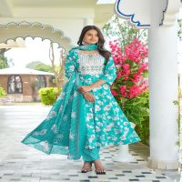 Premnath Pitambri Wholesale Pure Cotton Anarkali 3 Piece With Cotton Dupatta Suits