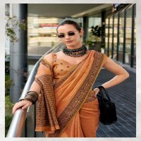 blackberry by rajpath linen tissue silk elegant style saree supplier