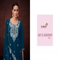 Vamika Mulberry Vol-1 Wholesale Heavy Viscose Rayon With Work Kurti With Pant And Dupatta