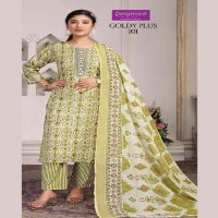Rangmaya Goldy Plus Wholesale Cotton Fabrics Kurti With Pant And Dupatta