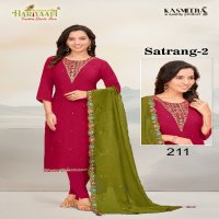 Hariyaali Satrang Vol-2 Wholesale Pure Silk With Embroidery Top With Pant And Dupatta Combo
