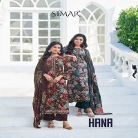 Glossy Simar Hana Wholesale Pure Jam Cotton With Embroidery Work Suits