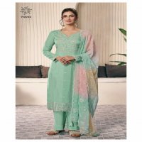 Vinay Kuleesh Ombre Wholesale Thread Emb Moonga Silk Straight Suits