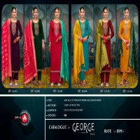 Triple AAA George Vol-2 Wholesale Jam Silk Cotton With Jarkan Work Dress Material