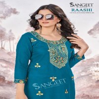 Sangeet Raashi Wholesale Rayon Fabrics Multi Sequence Work Long Kurtis