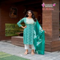 Mystic 9 Rubina Vol-7 Wholesale Straight Cut Kurti With Pant And Dupatta