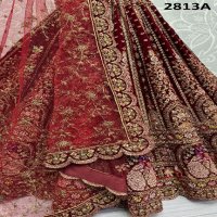 Anjani Art D.no 1813 Wholesale Velvet Fabrics Designer Lehengas