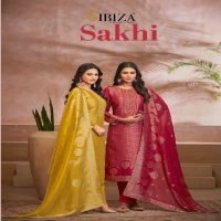 Ibiza Sakhi Vol-8 Wholesale Pure Banglory Silk Jacquard Straight Suits