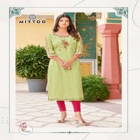 Mittoo Kalista Wholesale Heavy Reyon With Handwork Long Kurtis
